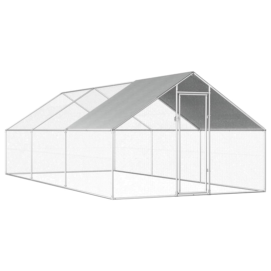 vidaXL Ulkotilan kanahäkki galvanoitu teräs 2,75x6x1,92 m