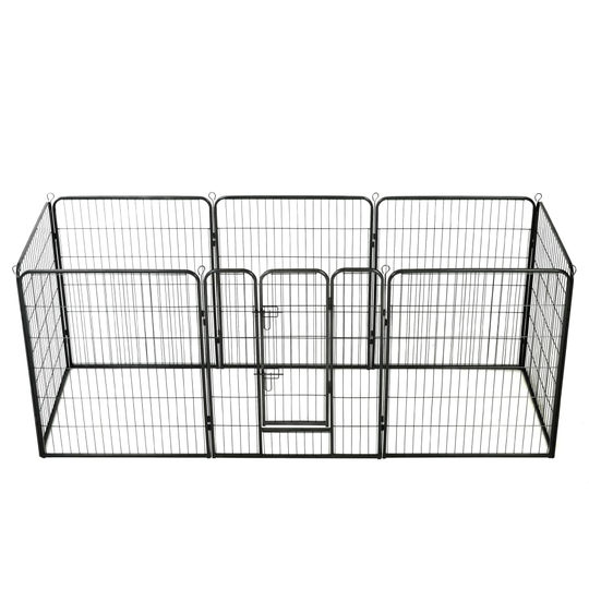 vidaXL Pentuaitaus 8 paneelia teräs 80x100 cm musta