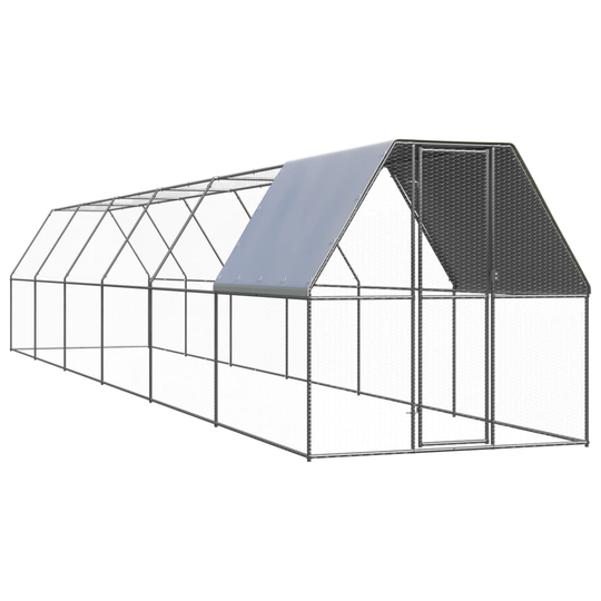 vidaXL Ulkotilan kanahäkki 2x12x2 m galvanoitu teräs