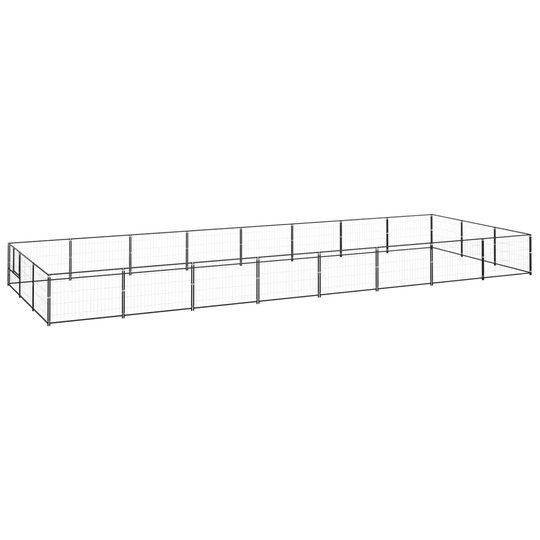 vidaXL Koiranhäkki musta 24 m² teräs