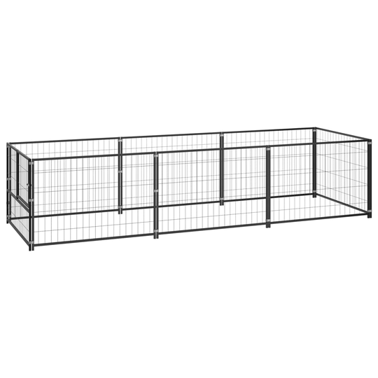 vidaXL Koiranhäkki musta 3 m² teräs