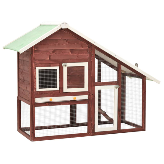 vidaXL Kaninkoppi mokka ja valkoinen 140x63x120 cm täysi kuusi