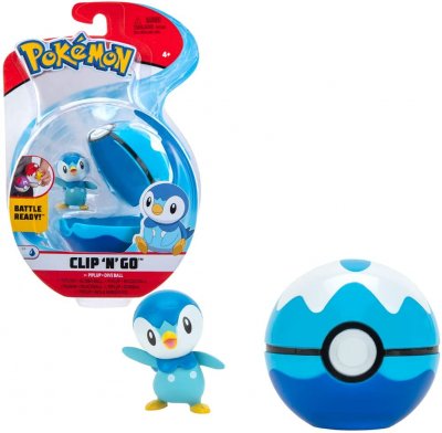 Pokémon Clip N go Piplup pokeballin kanssa