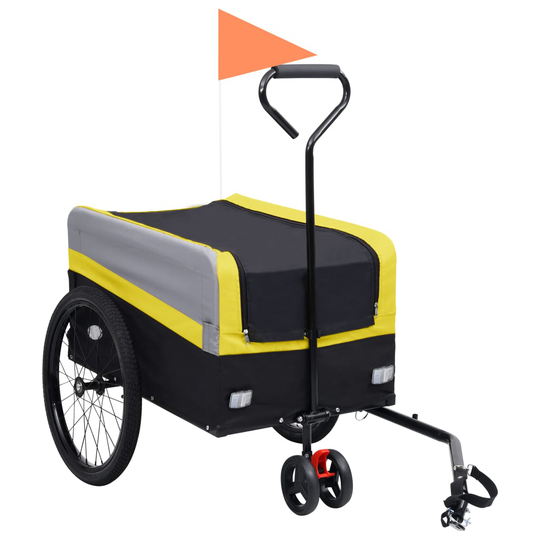 vidaXL 2-in-1 XXL pyörän perävaunu/kärry keltainen harmaa ja musta