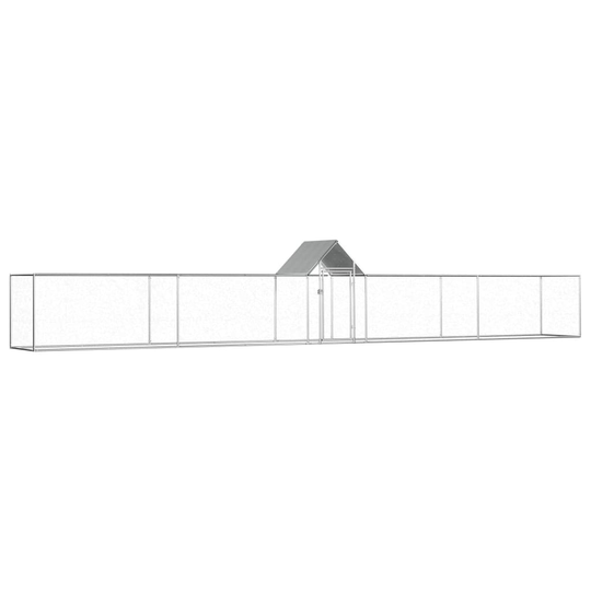 vidaXL Kanahäkki 9x1x1,5 m galvanoitu teräs
