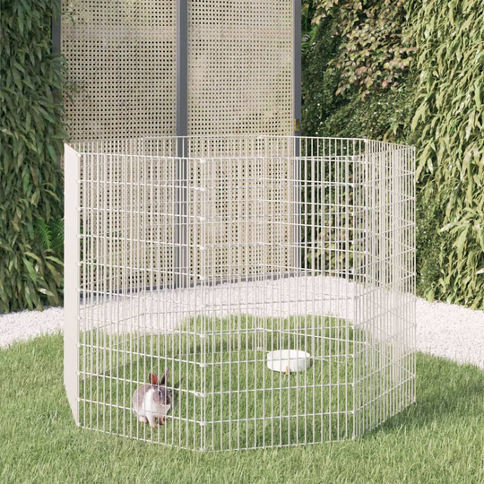vidaXL 8-paneelinen kanihäkki 54x100 cm galvanoitu rauta