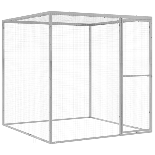 vidaXL Kissahäkki 1,5x1,5x1,5 m galvanoitu teräs