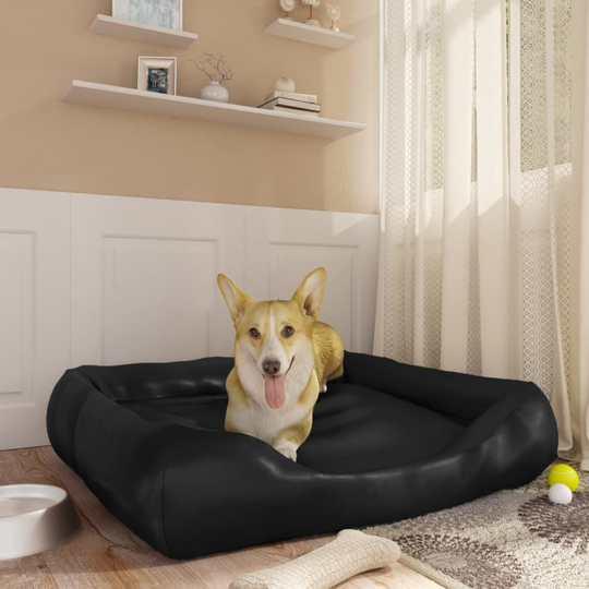 vidaXL Koiran peti musta 80x68x23 cm keinonahka