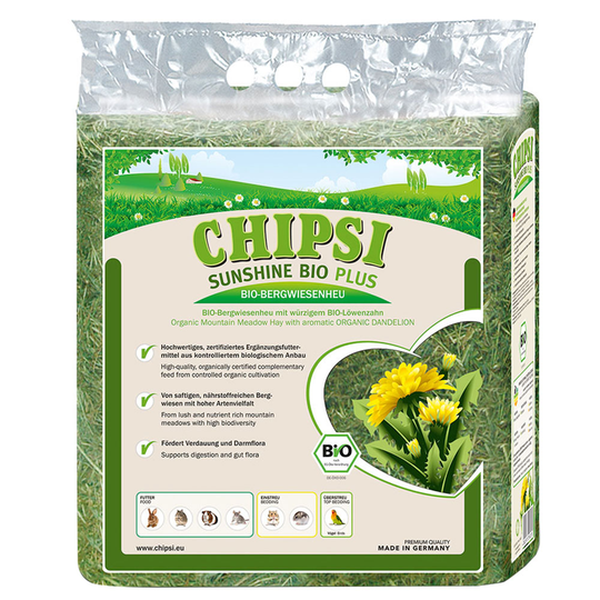 Chipsi Sunshine Bio Plus -vuoriniittyheinä - luomuvoikukka (600 g)