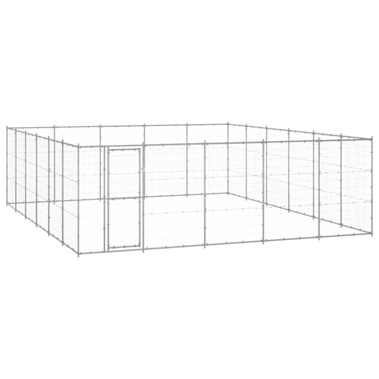 vidaXL Koiran ulkohäkki galvanoitu teräs 36,3 m²
