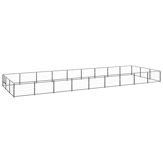 vidaXL Koiranhäkki musta 27 m² teräs