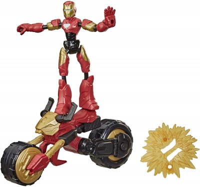 Avengers Iron Man Bend- ja Flex-hahmo moottoripyörällä