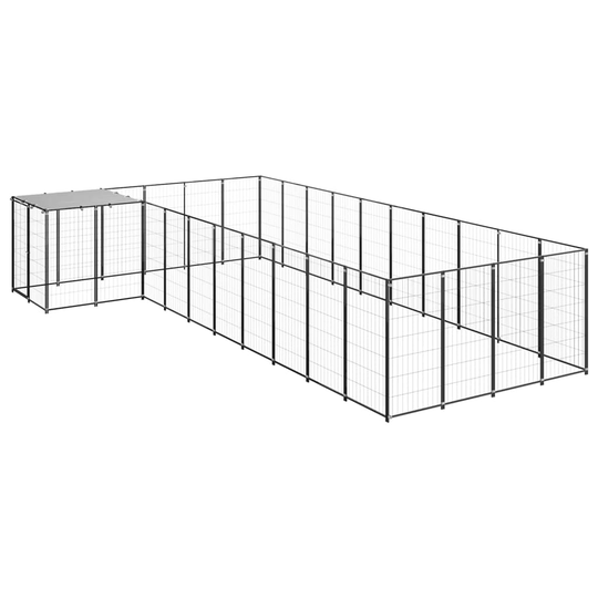 vidaXL Koiranhäkki musta 13,31 m² teräs