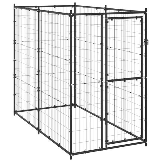 vidaXL Koiran ulkohäkki teräs 110x220x180 cm
