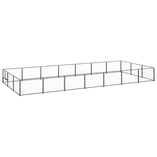 vidaXL Koiranhäkki musta 21 m² teräs