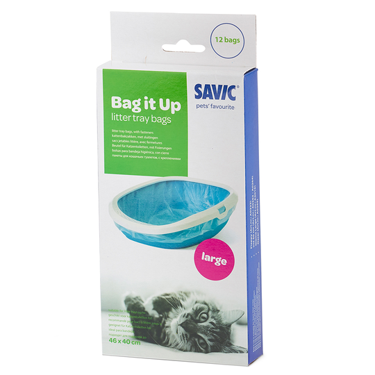 Savic Gizmo Happy Planet -kissanvessa - 52 cm - Bag it Up Litter Tray Bags, Large, 1 x 12 kpl