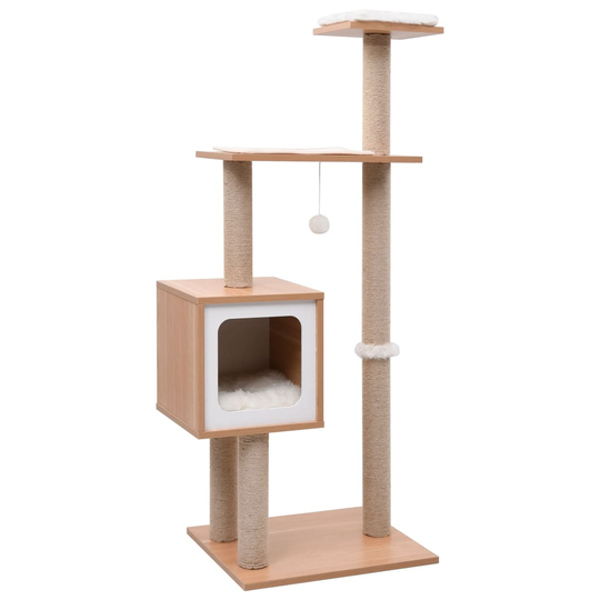 vidaXL Kissan kiipeilypuu sisal-raapimismatolla 123 cm