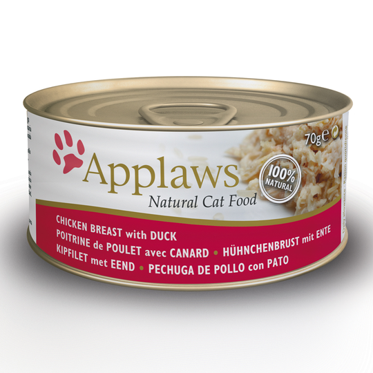 Applaws-yhteispakkaus: kuiva- ja märkäruoka säästöhintaan! - 2 kg Adult Chicken & Duck + 6 x 70 g kana & ankka