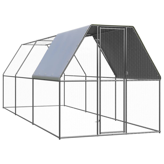 vidaXL Ulkotilan kanahäkki 2x6x2 m galvanoitu teräs