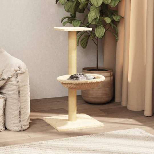 vidaXL Kissan kiipeilypuu sisal- raapimispylväällä kerma 74 cm