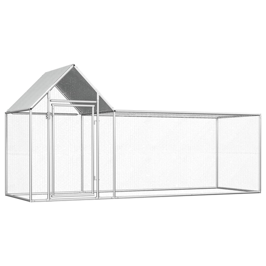 vidaXL Kanahäkki 3x1x1,5 m galvanoitu teräs