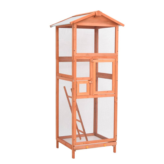 vidaXL Lintuhäkki 68x62x166 cm täysi kuusi