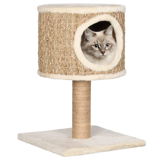 vidaXL Kissan kiipeilypuu pesäkolo/raapimispylväs 52 cm meriheinä