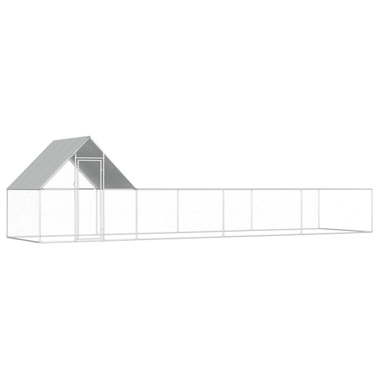 vidaXL Kanahäkki 8x2x2 m galvanoitu teräs