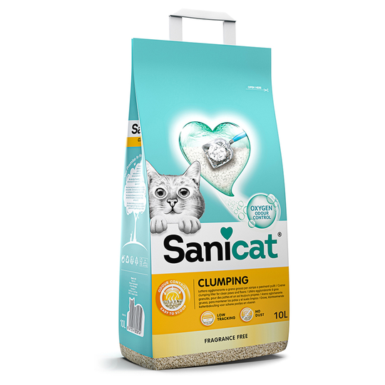 Sanicat paakkuutuva kissanhiekka, hajustamaton - 10 l