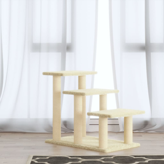 vidaXL Kissan kiipeilypuu sisal- raapimispylväillä kerma 50,5 cm