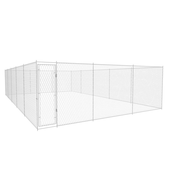 vidaXL Koiran ulkohäkki galvanoitu teräs 950x570x185 cm