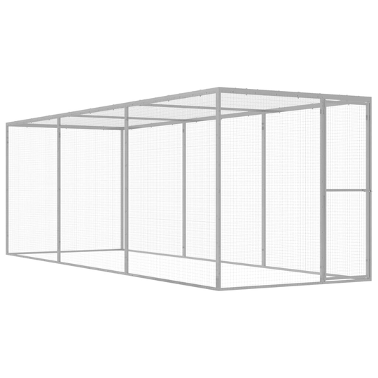 vidaXL Kissahäkki 4,5x1,5x1,5 m galvanoitu teräs