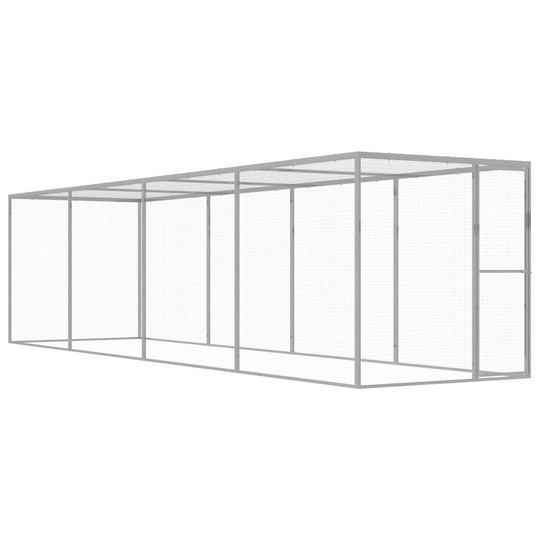 vidaXL Kissahäkki 6x1,5x1,5 m galvanoitu teräs