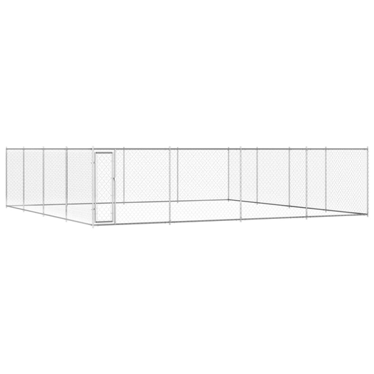 vidaXL Koiran ulkohäkki galvanoitu teräs 760x760x185 cm