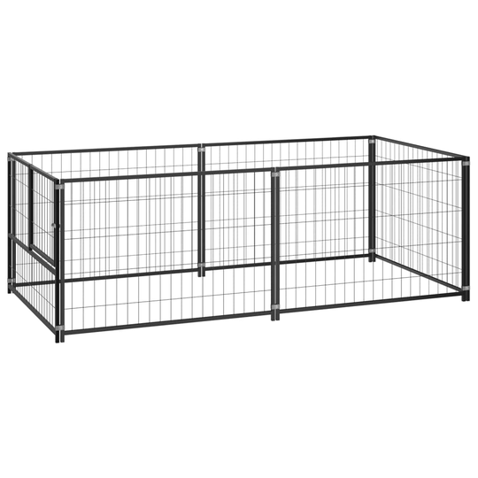 vidaXL Koiranhäkki musta 200x100x70 cm teräs