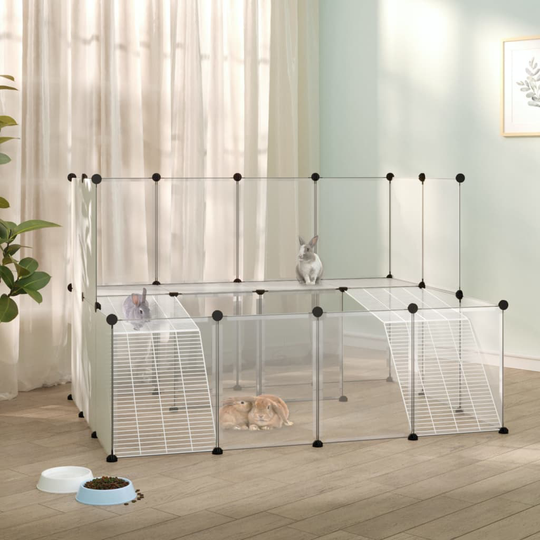 vidaXL Pieneläinhäkki läpinäkyvä 143x107x93 cm PP ja teräs