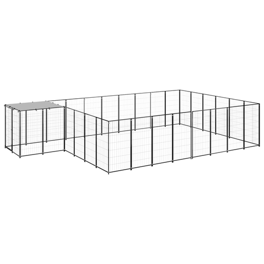 vidaXL Koiranhäkki musta 15,73 m² teräs