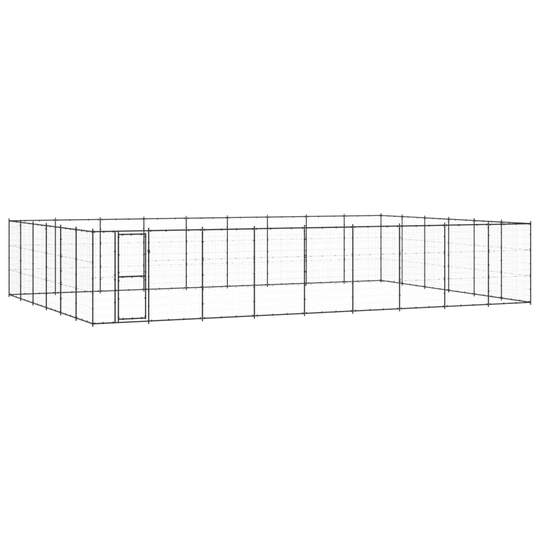 vidaXL Koiran ulkohäkki teräs 65,34 m²