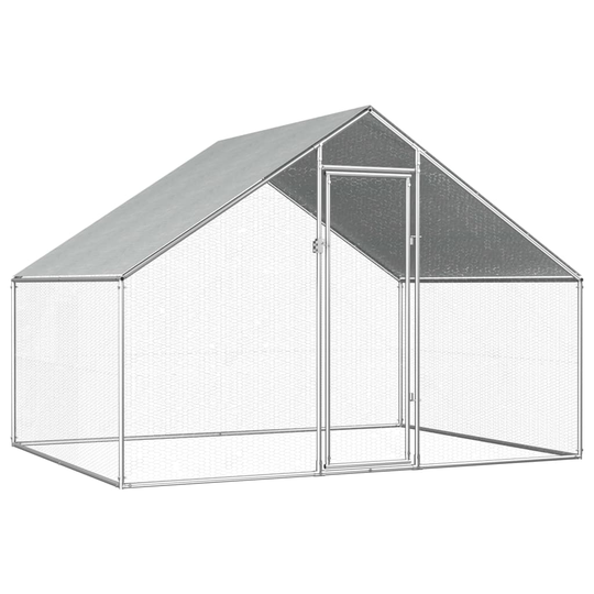 vidaXL Ulkotilan kanahäkki galvanoitu teräs 2,75x2x1,92 m