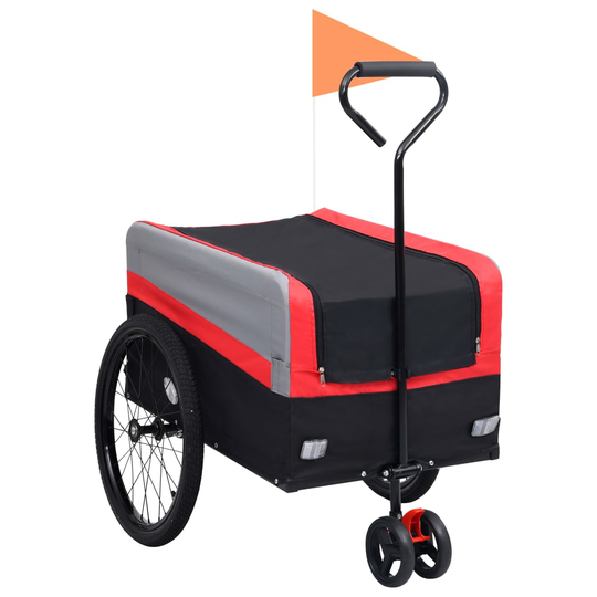 vidaXL 2-in-1 XXL pyörän perävaunu/kärry punainen harmaa ja musta