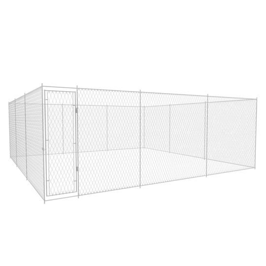 vidaXL Koiran ulkohäkki galvanoitu teräs 570x570x185 cm