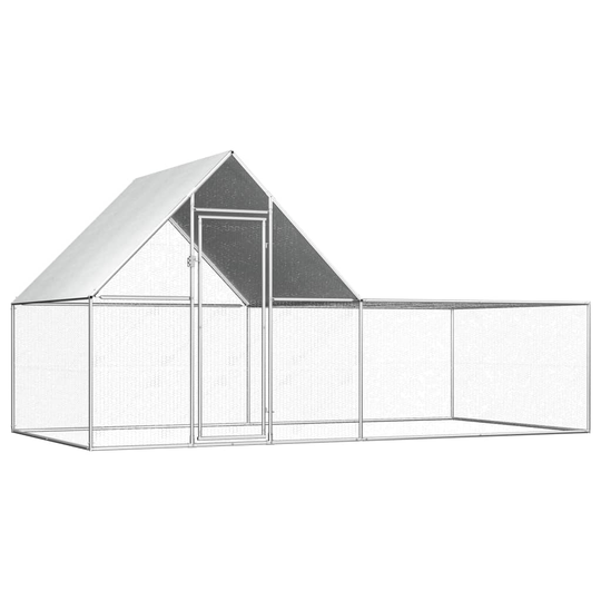 vidaXL Kanahäkki 4x2x2 m galvanoitu teräs