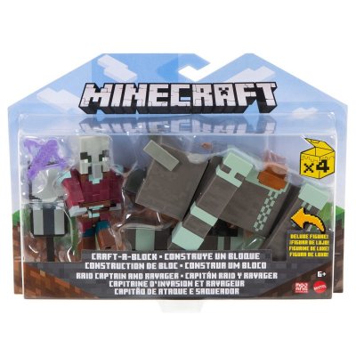 Minecraft Raid Captain ja Ravager figuurit 2 kpl