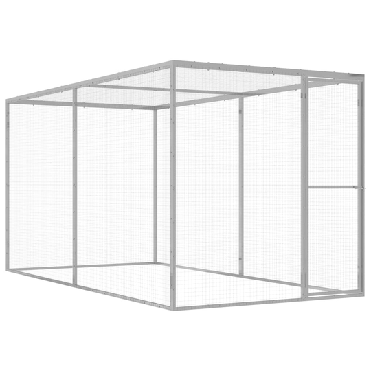 vidaXL Kissahäkki 3x1,5x1,5 m galvanoitu teräs