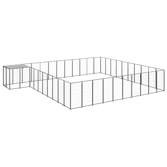 vidaXL Koiranhäkki musta 31,46 m² teräs