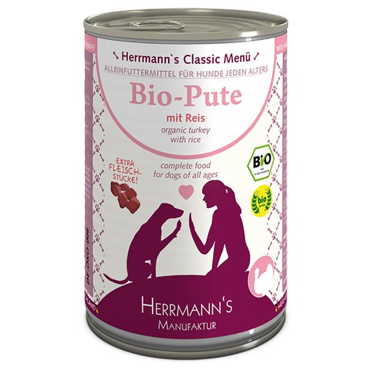 Herrmanns Menu Classic 1 x 400 g - luomukalkkuna & luomuriisi