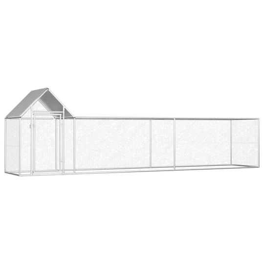 vidaXL Kanahäkki 5x1x1,5 m galvanoitu teräs