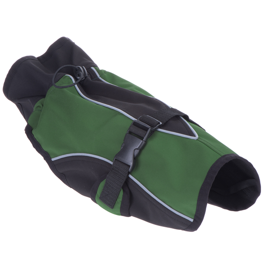 Softshell-koirantakki, vihreä - selän pituus noin 70 cm
