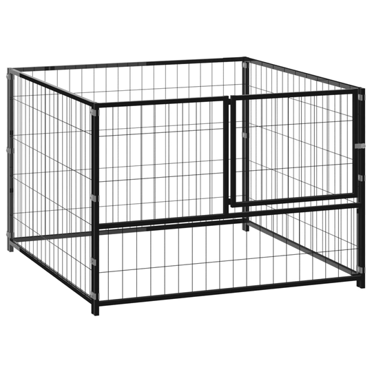 vidaXL Koiranhäkki musta 100x100x70 cm teräs