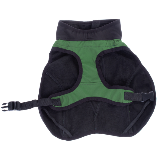 Softshell-koirantakki, vihreä - selän pituus noin 50 cm